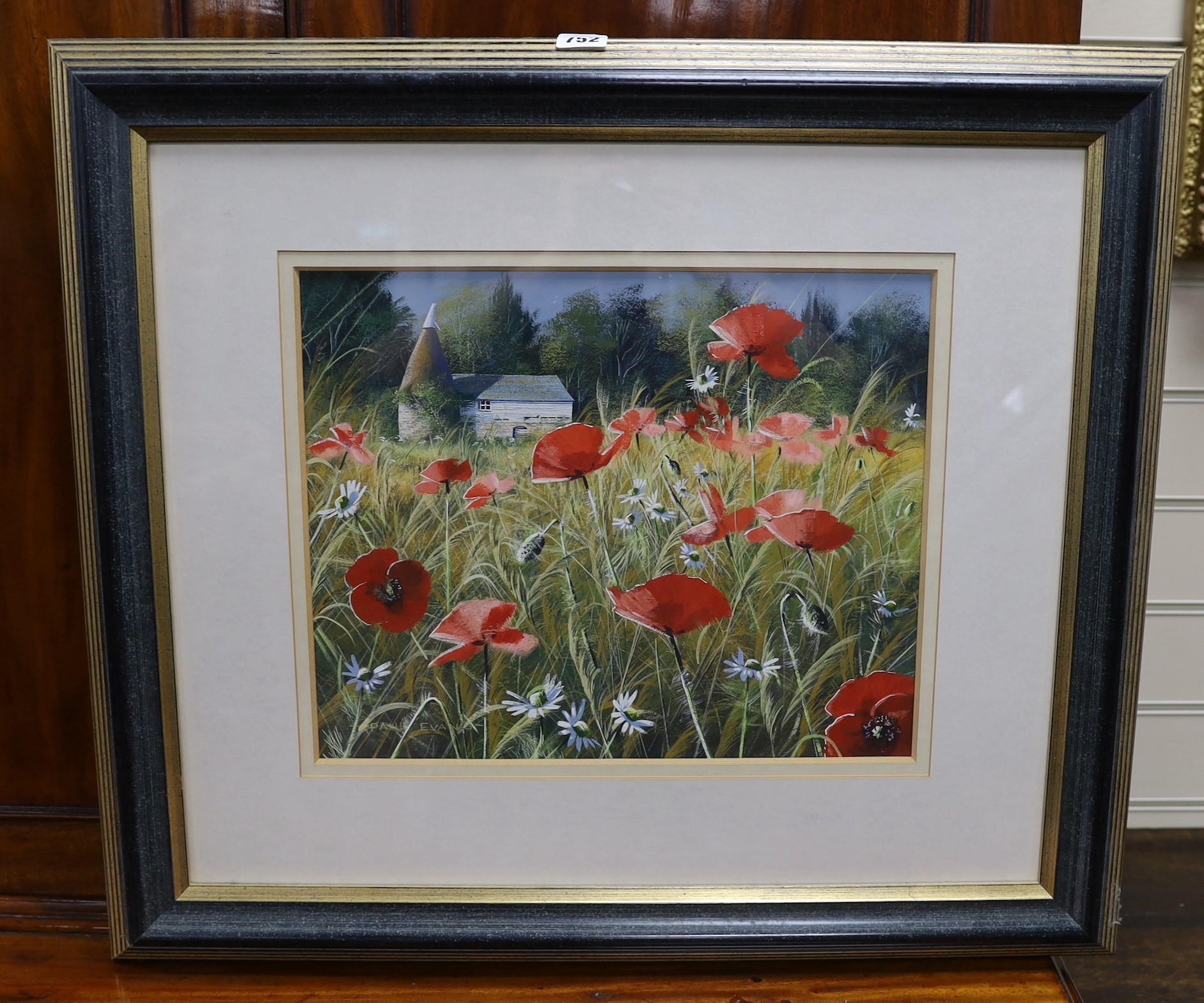 Paul Evans (1950-), gouache, 'Autumn Poppies', signed, 32 x 40cm